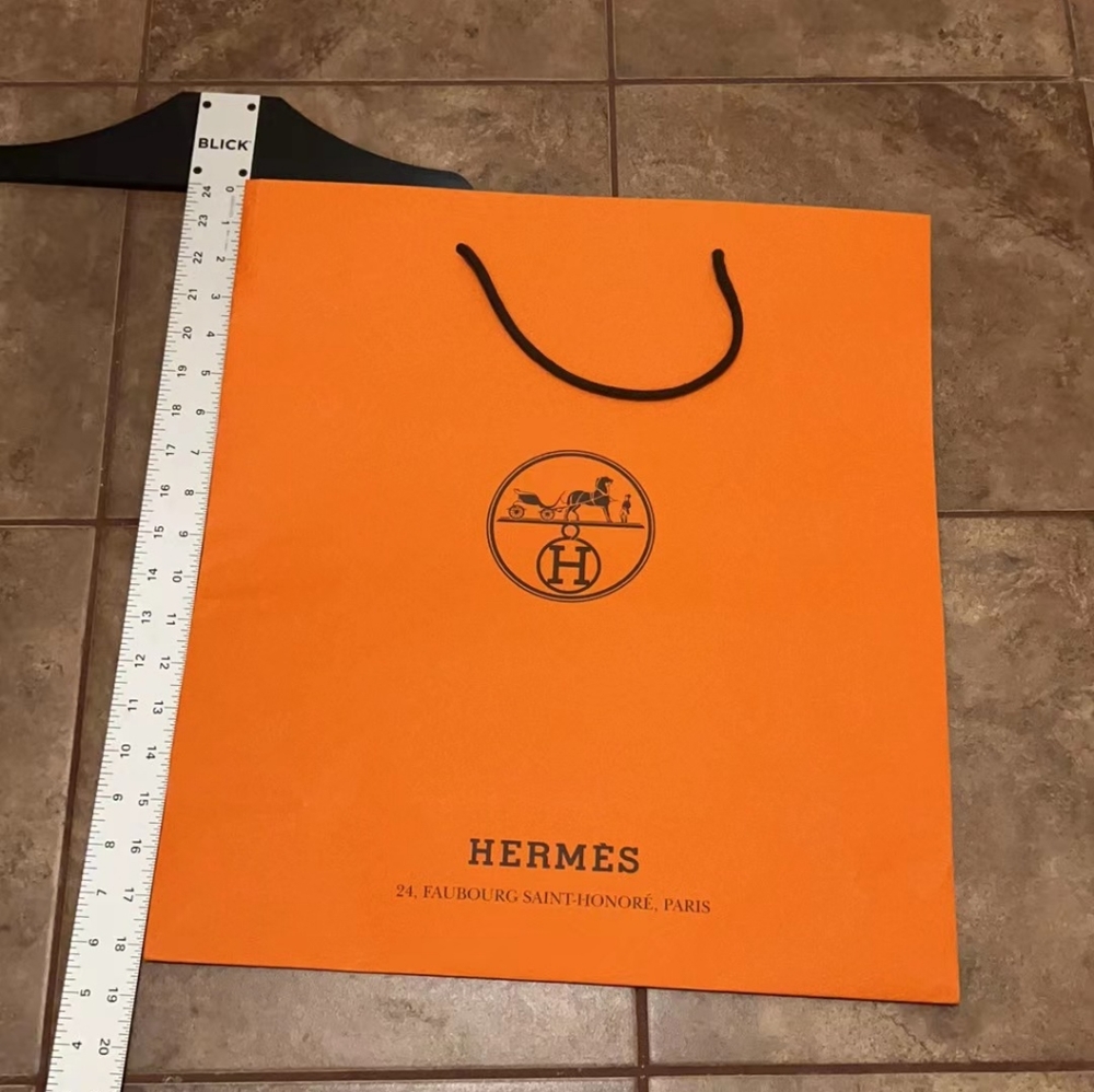 HERMES Shopping bag big size orange bag authentic